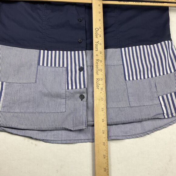 Ravel Womens Button Down Shirt Striped Patchwork Long Sleeve Casual Work Top M - Picture 5 of 5